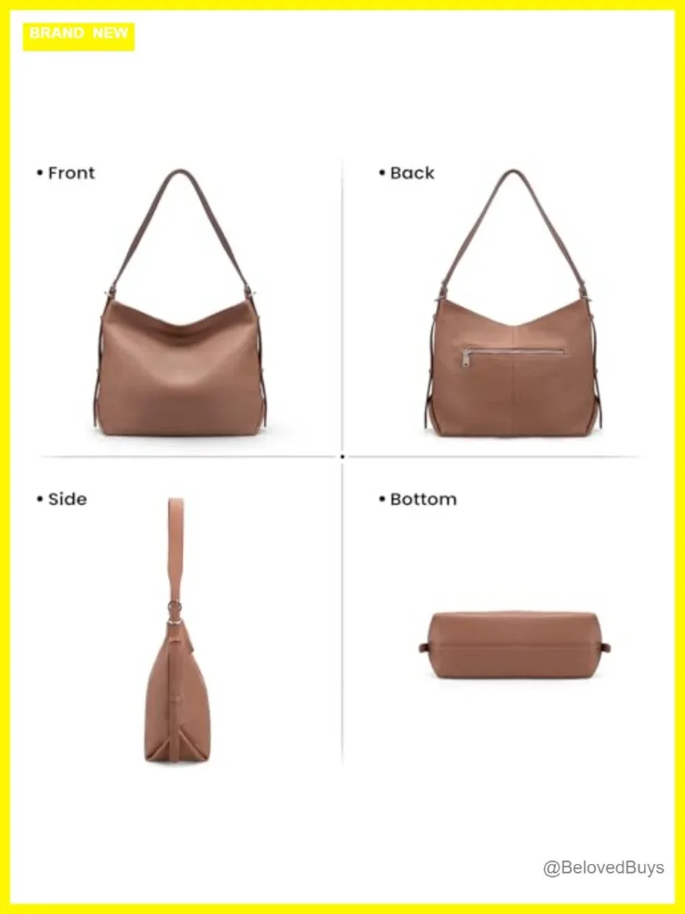 Genuine Leather Crossbody Hobo Purse with 2 Straps, Large Capacity Shoulder Bag